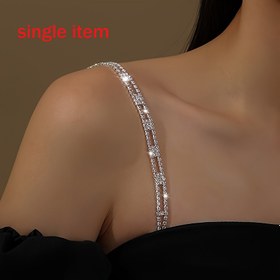 Resim Rhinestone askılı ayarlanabilir, seksi basit omuz zinciri evlilik elbisesi için uygun, omuz açık kıyafetler ve halter üstler için rahat metal olmayan aksesuarlar (İki adet gerekiyorsa lütfen iki adet alın) 