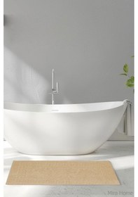 Resim 2 Li Ayak İzli Banyo Ayak Havlusu %100 Pamuklu Renkli 50x70 Cm Menom Kahve 