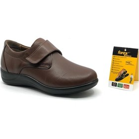 Resim Forex Dr.tavsiyeli Bunyon %100 Hakiki Deri Kadın Cırtlı Ayakkabı Kahverengi 