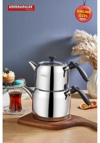 Resim Kahramanlar Delux Orta Boy Black Çaydanlık Takımı Siyah 