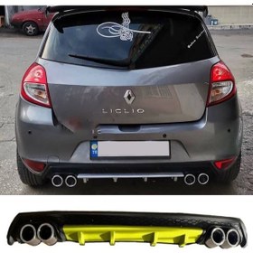 Resim Renault Clio 3 Hb Sarı Difüzör Çiftli Yuvarlak Egzoz Görünümlü D Tip Difizör 