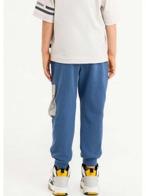 Resim Cepli Lastikli Bel Ve Paça Erkek Çocuk Eşofman Altı Füme 