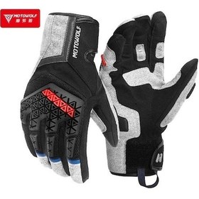Resim Yingfu Erkek/kadın Motosiklet Eldiveni Motowolf Mdl0338 - Gri Renk 