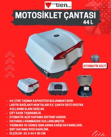 Resim BİKE SKY Tien 44 Litre Motosiklet Çantası - Gri - OTOMATİK KİLİT 