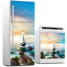 Resim Buzdolabı Ve Bulaşık Makinası Beyaz Eşya Sticker Kaplama Yelkenli (540884415) 