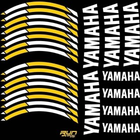 Resim Yamaha Sarı Jant Şeridi Sticker Uyumlu 