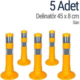 Resim İleri Trafik Delinatör 45 x 8 CM Sarı 5 Adet Esnek Duba 