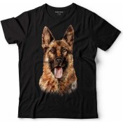 Resim Kendim Seçtim German Shepherd Alman Kurdu Polıce Dog Çocuk Tişört Siyah 