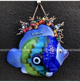 Resim Fantastikhediyelik Bodrum Nazar Boncuk Balık Bahçe Balkon Saksı Duvar Kapı Süs Dekor Diğer 