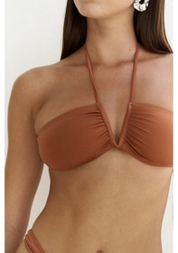Resim Mai Collection Mai Studios Co. Bunga Bağlamalı Büzgü Detay Kiremit Bikini Üstü Kiremit 