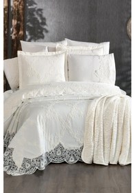 Resim Çeyiz Diyarı Sahra 10 Parça Battaniyeli Çeyiz Seti Krem Krem 