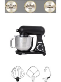 Resim Karaca Paslanmaz Çelik Hazneli Döküm Stand Mikser Black Mutfak Şefi 1800W 6,2 Lt 