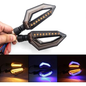 Resim Unichrome Amerikan Park Modüllü Çift Renk Motosiklet Sinyal Led Takımı 12v Drl Universal 