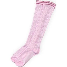 Resim MNK Kız Çocuk Desenli Diz Altı Çorap M00709 Pembe 