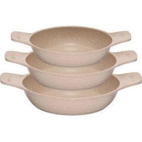 Resim Thermoad Döküm Saplı Güveç Sahan Set |3 Parça |vizon |18CM-20CM-22CM 