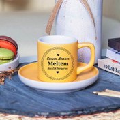 Resim Sarı Renk Canım Annem Mesajlı Kahve Fincanı 