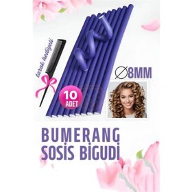 Resim Renkli Bigudi Tarak Seti, 8 Mm, 10 Adet, Saç Şekillendirme Aksesuarı 