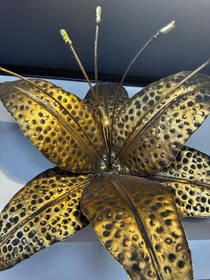 Resim Naga Lilly Flower İron Gold Antique 60 cm - El işi Dövme Pirinç 