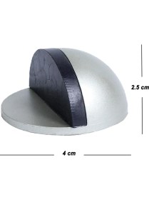 Resim Badem10 Yarımay Yapışkanlı Kapı Kolu Stoperi Tamponu Stop Metal Durdurucu Tutucu Tutacağı Gri 5 Adet 