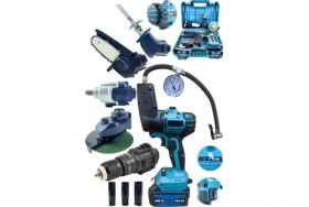 Resim Spech Power 999VF 25AH 6lı Set Şarjlı Matkap Testere Tilki Kuyruğu Taşlama Somun Sökme Lastik Şişirme 