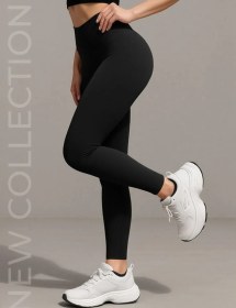 Resim ? ? ? ? ? ? ? ? Yüksek Bel Spor Taytları, Fitness İçin Tayt 195581971 SiYAH 