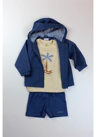 Resim Losan Erkek Bebek Penye Şort Takım Mavi 