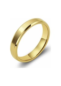 Resim Çelik Altın Kaplama 4 Mm Düz Alyans Yüzük Sarı 