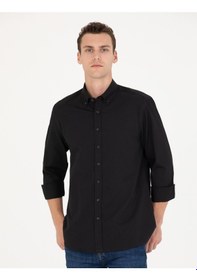 Resim Pierre Cardin Erkek Siyah Desenli Gömlek 50276553-vr046 Siyah 