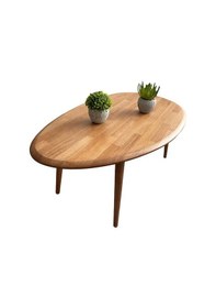 Resim Fawdecor Asimetrik Masif Ahşap Modern İskandinav Oval Kestane 