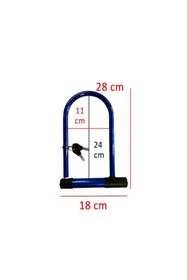 Resim GARENTAS Çelik Halat Zincirli Motosiklet Direksiyon Kilidi, 18 mm Kalınlık 
