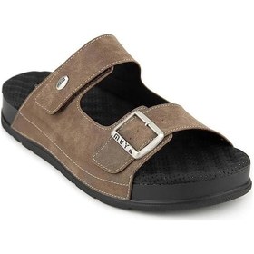 Resim Muya Mamaki Memory Foam Topuk Dik. Masaj Taban Erkek Terlik Vizon Vizon 