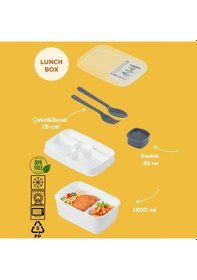 Resim Porsima 3200 Sosluklu 2 Katlı Beslenme Çantası Lunch Box Beyaz 