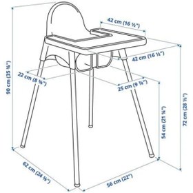 Resim IKEA Premium Ürün Kaliteli Dayanıklı Taşınabilir Kolay Kurulum 90 Cm Tepsili Mama Sandalyesi ANTILOP 