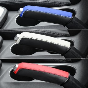 Resim 1 adet Araba El Freni Kapakları PU Deri Kılıf El Freni Tutacakları Kapak Otomatik El Freni Vites Değiştirme ve El Freni Kılıfı 