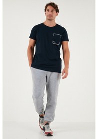Resim Buratti Pamuklu Regular Fit Normal Bel Lastikli Paça Cepli Erkek Eşofman Altı 59080153W4 Gri Melanj 