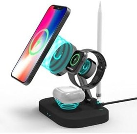 Resim Fogy Katlanabilir 4 In 1 Kablosuz Şarj Standı Iphone & Airpods & Watch & 1St Gen Pencil Şarj 