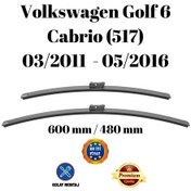 Resim Vw Golf 6 Cabrio 517 2011 2012 2013 2014 2015 2016 Uyumlu Ön Cam Muz Tipi Silecek Süpürgesi Seti 60/48cm Silbak 