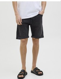Resim Jack & Jones Jack Jones Erkek Likralı Siyah Kot Şort 12269612 Siyah 
