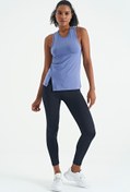 Resim TOMMY LIFE Eflatun Yırtmaç Detaylı O Yaka Sıfır Kollu Standart Kalıp Kadın Spor Atlet - 97256 