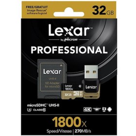 Resim Lexar 32 GB 1800x Micro SD Hafıza Kartı (270 mb\u002Fs) 