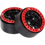 Resim Skycity 1/10 Rc Tırmanma Aracı İçin 12 Delikli Metal Jant Takımı - Siyah & Kırmızı 