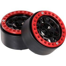 Resim Skycity 1/10 Rc Tırmanma Aracı İçin 12 Delikli Metal Jant Takımı - Siyah & Kırmızı 