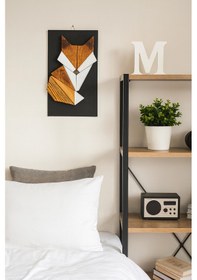 Resim Ahşap 3d Geometrik Görünümlü Tilki Duvar Dekoratif Tablo - 