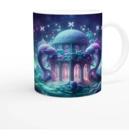 Resim Balık Burcu Baskılı Kahve Kupası - Burçlar Krallığı Şatosu Vs3 