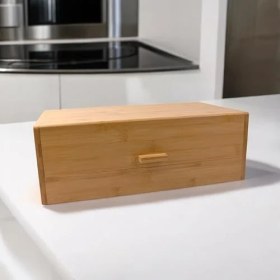 Resim Aesco Bambu Ekmek Kutusu Ekmek Dolabı, Ekmek Sepeti Sandığı, Ekmeklik, Çok Amaçlı Bambu Kutu (34CM 19.5cm 14CM) 