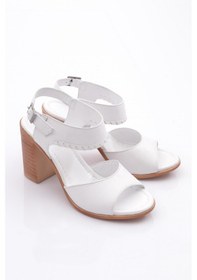 Resim Dgn 1300 Kadin Topuklu Sandalet 1300-2497-R0198 Beyaz 