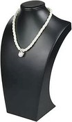 Resim KIZQYN Mücevher Teşhir Standı Leather Necklace Bust Jewelry Display Stand Figure Jewelry Display Stand Mannequin Jewelry Necklace Display Stand for Show Takı Organizatörü Tutun (Color : Black, Size : 24cm 