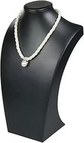 Resim KIZQYN Mücevher Teşhir Standı Leather Necklace Bust Jewelry Display Stand Figure Jewelry Display Stand Mannequin Jewelry Necklace Display Stand for Show Takı Organizatörü Tutun (Color : Black, Size : 24cm 