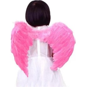 Resim Pembe Renk Bebek Boy Küçük Melek Kanadı 40X55 cm 