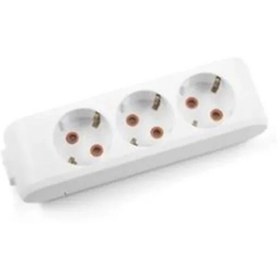 Resim VİKO MULTİLET BEYAZ ÜÇLÜ GRUP PRİZ TOPRAKLI KLEMENSLİ (KABLOSUZ) 